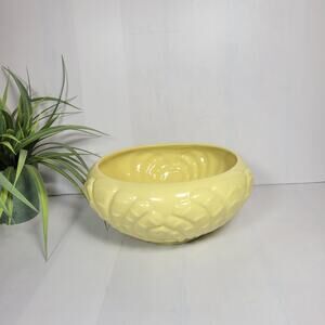 Vintage Abingdon Pottery Yellow Shell Bowl Bulb Dish 610